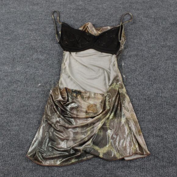 Jaded London Dress Women 0 Leopard Metallic Mirage Mini Going Out Party Cocktail - Picture 9 of 13